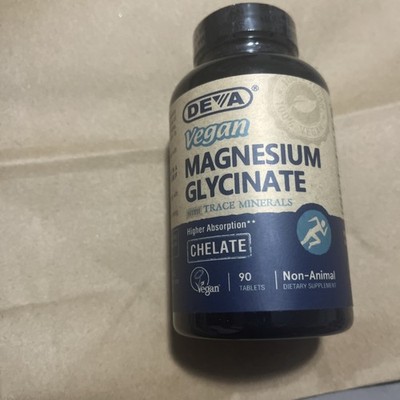 DEVA VEGAN MAGNESIUM GLYCINATE w/ Trace Minerals, 90 Tabs