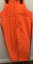 Vintage Insulated Bib Overalls Mens 2XL Orange Hunting Mount'n Prairie - read