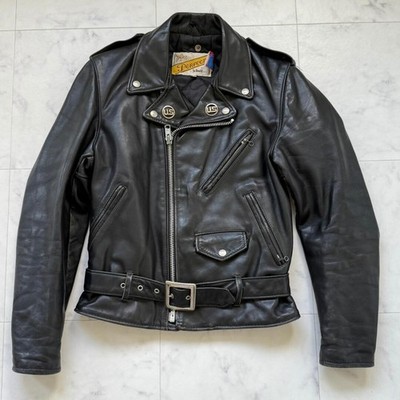 SCHOTT Perfecto 618 Double Riders Lederjacke Herren Größe 34 schwarz US...