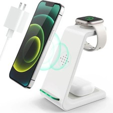Wireless Charging Station, 3 in 1 Fast Desk Charging Station