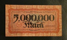 Germany 5 Million Mark 1923 - Stuttgart , XF