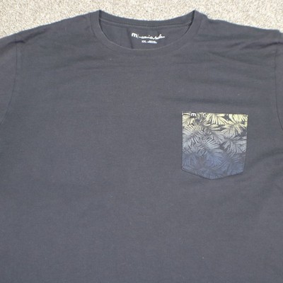 Travis Mathew Shirt Mens 2XL XXL Black Flourish Pocket Short Sleeve Golf Tshirt