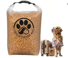Pet food Storage bag for Travel - Transparent Leak-proof dog food container.