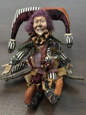 Wayne Kleski Doll from Katherine's Collection Jester Joker Handmade Signed 10  