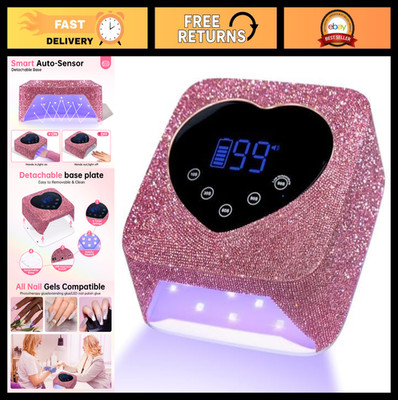 UV LED Nail Lamp 72W Rechargeable Wireless Gel Polish Dryer Auto Sensor