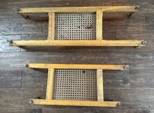 Vintage Canoe Wood Seats Rattan Cane Maine 24” And 33”