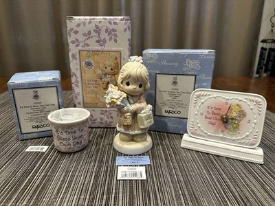 Precious Moments Its Time To Bless Your Own Day Figure Candle Holder Clock Set