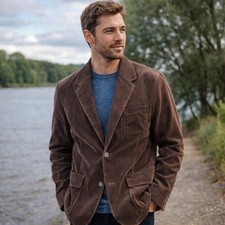Vintage GAP Men's XL Brown Wide-Wale Corduroy Chore Jacket Coat Blazer 2006