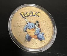 Blastoise Pokemon Card Gold Coin Collectible Commemorative Metal Coin Gold Plate