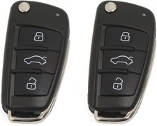 X AUTOHAUX 2pcs 3 Buttons Replacement Remote Flip Key Fob Case Shell Black