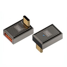2 Pack Right Angle Type C Male to USB 3.0 A Female Charger Converter, 10Gbps