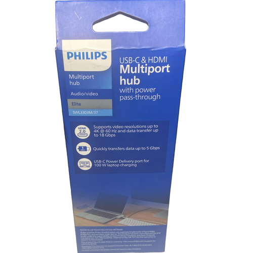 Philips USB-C Hub Multipuerto 4K Adaptador HDMI 100W PD Transferencia Rápida de Datos - Imagen 3 de 8