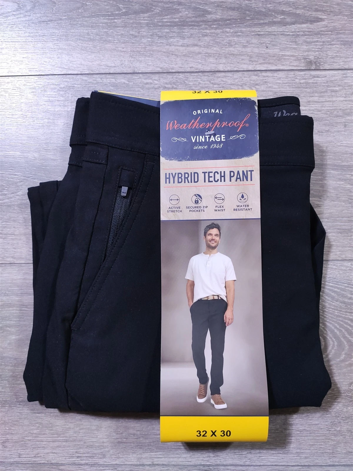 Weatherproof Pants Adult 32 x 30 Black Hybrid Tech Tapered Fit Stretch Mens
Opens in a new window or