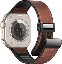 Genuine Leather Strap Compatible with Apple Watch 42mm Series 10/11
