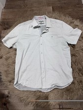 Ted Baker men's 100 cotton white black dot short sleeve shirt size 6