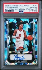 2025 LEAF WEB EXCLUSIVES AUTO-PLATINUM CRYSTAL #DH1 DYLAN HARPER 1/40 PSA 10