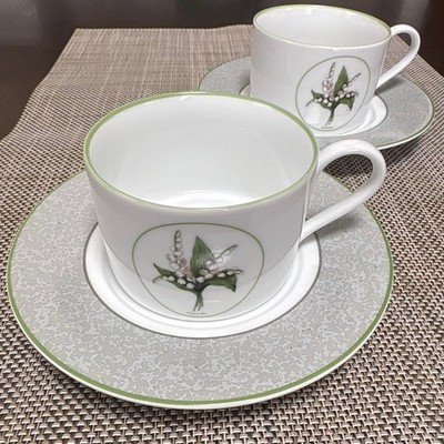 Christian Dior MILLY LA FORET Kaffeetasse & Untertasse 2er Set Porzellan Gesc...