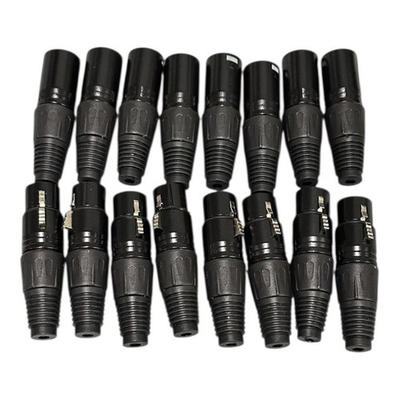 #ad 3 Pin XLR Male Microphone Cable Bumper Plug Connectors Lot Of 14 Black Parts $18.99