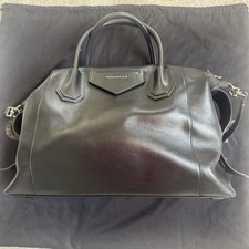Givenchy Antigona Black Leather Satchel Top Handle, Detachable Strap & Dust Bag