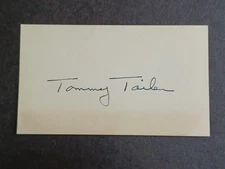 Tommy Tailer Signed 2.25" x 4" Card - 1930s/40s Golfer - Golf - PGA