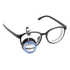 Hands Clip Magnifying Glass with Clamp 20X Magnification Clip-On Eyeglass Fra...