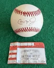 Cal Ripken Jr. Autographed Baseball Baltimore Orioles HOF W/ Game Ticket