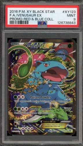 Pokemon Venusaur EX Red & Blue Coll. Black Star Full Art Promo XY123 PSA 9 Mint