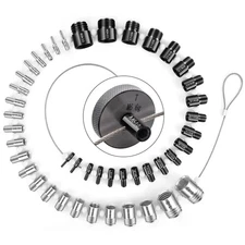 Nut and Bolt Thread Checker 44 Gauges, High Speed Steel Identifier Size Kit