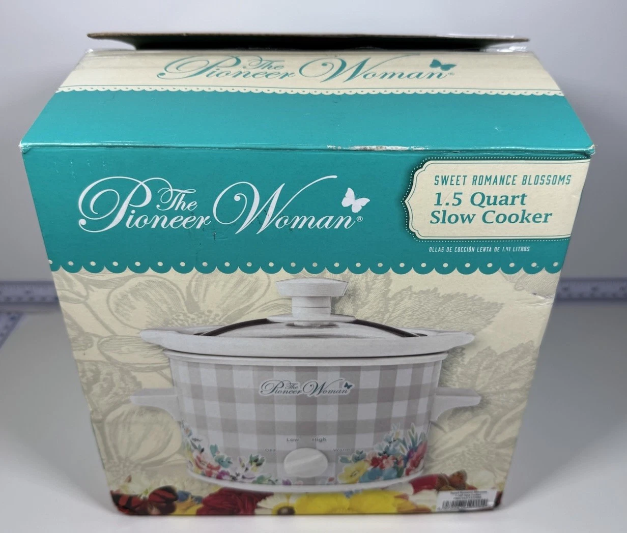Pioneer Woman 1.5 Qt Slow Cooker Sweet Romance Blossoms New-Open Box