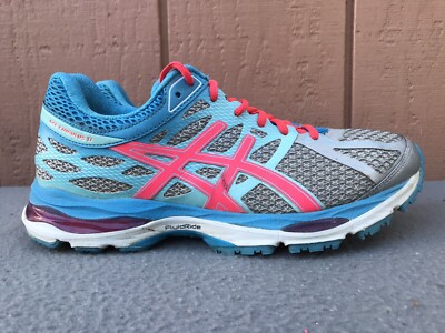 EUC Asics GEL Cumulus 17 Aqua Blue Silver Running Shoes Women US T5D8N  C6