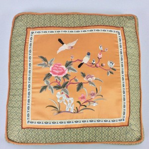 Antique Vintage Chinese Silk Hand Made Embroidery Stitches Cushion Pillow