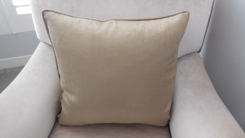 ❇️New Antique Gold EMBROIDERED SILK Cushion Covers Piping /Rope trim SQ / OBLONG - image 4 of 4