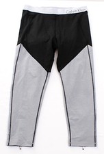 Image of Calvin Klein Performance Black & Silver Compression Running Tights Men's NWT