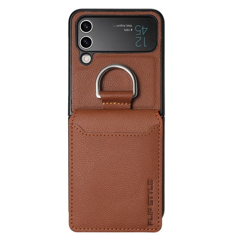 For Samsung Z Flip6 Flip5 Flip4 3 ShockProof Leather Card Slot Ring Case Cover - Picture 23 of 40
