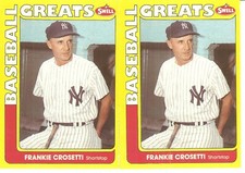 2 CARD 1990 SWELL GREATS FRANKIE CROSETTI BASEBALL CARD LOT #20