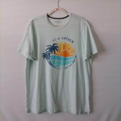 Flag & Anthem Mens Mint Green Short Sleeve Crew Neck Pullover T-Shirt Size L