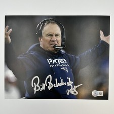 Bill Belichick Signed 8x10 Photo With Inscription Beckett Authenticated Patriots