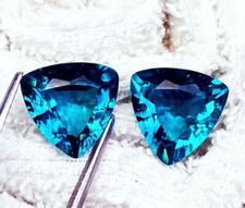 Trillion Cut Natural Paraiba Tourmaline 18 Ct Certified Pair Loose Gemstone