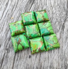  WHOLESALE GREEN COPPER TURQUOISE CABOCHON SQUARE SHAPE LOOSE GEMSTONE