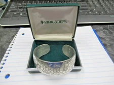 Vintage Kirk Stieff Pewter 900-10 Cosmos Cuff Bracelet & Box Nice BIN Price!