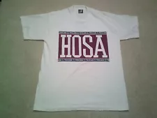 Vintage 90s Texas HOSA T Shirt Mens Large White Single Stitch Screen Stars Best