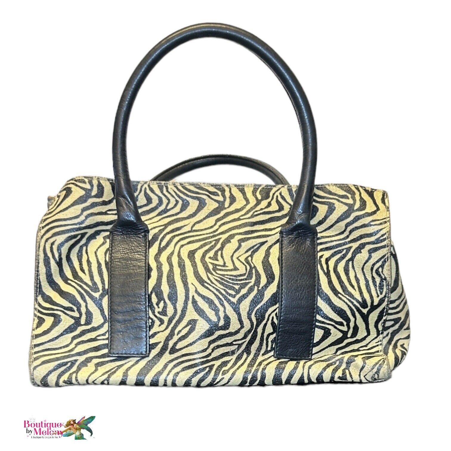 Laura DiMaggio Italy Shoulder Bag Zebra Print Bla… - image 1