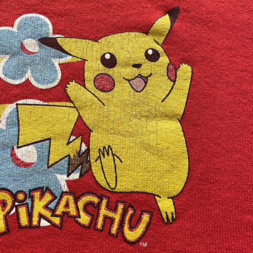 Vintage Pokemon Sweatshirt Youth Size 8 Medium Red Pikachu 1999 90s RARE - Picture 4 of 11