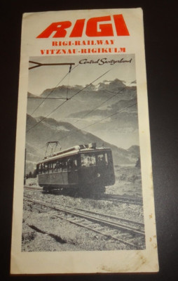 Rigibahn Zentralschweiz Karte Vitznua Arth Bergbahnen c1940/50er