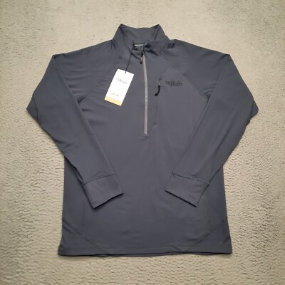 Rab Nexus Pull On 1/2 Zip Men's Medium Steel Gray Pullover Sweater Wool Thermic