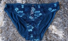 NEW VS body by victoria Lace front bikini Panty Size small teal shimmer