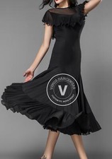 Ballroom Dance Practice Dress Women Performance Waltz Standard Ruffle