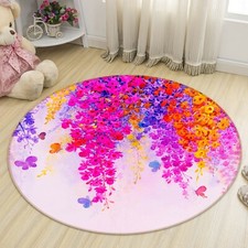 3D Pink Butterfly Flower NAO5802 Game Rug Mat Elegant Photo Carpet Mat Fay