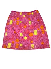VTG Lilly Pulitzer Womens Pink Monkey Floral Print Lined Short Skirt Sz 8