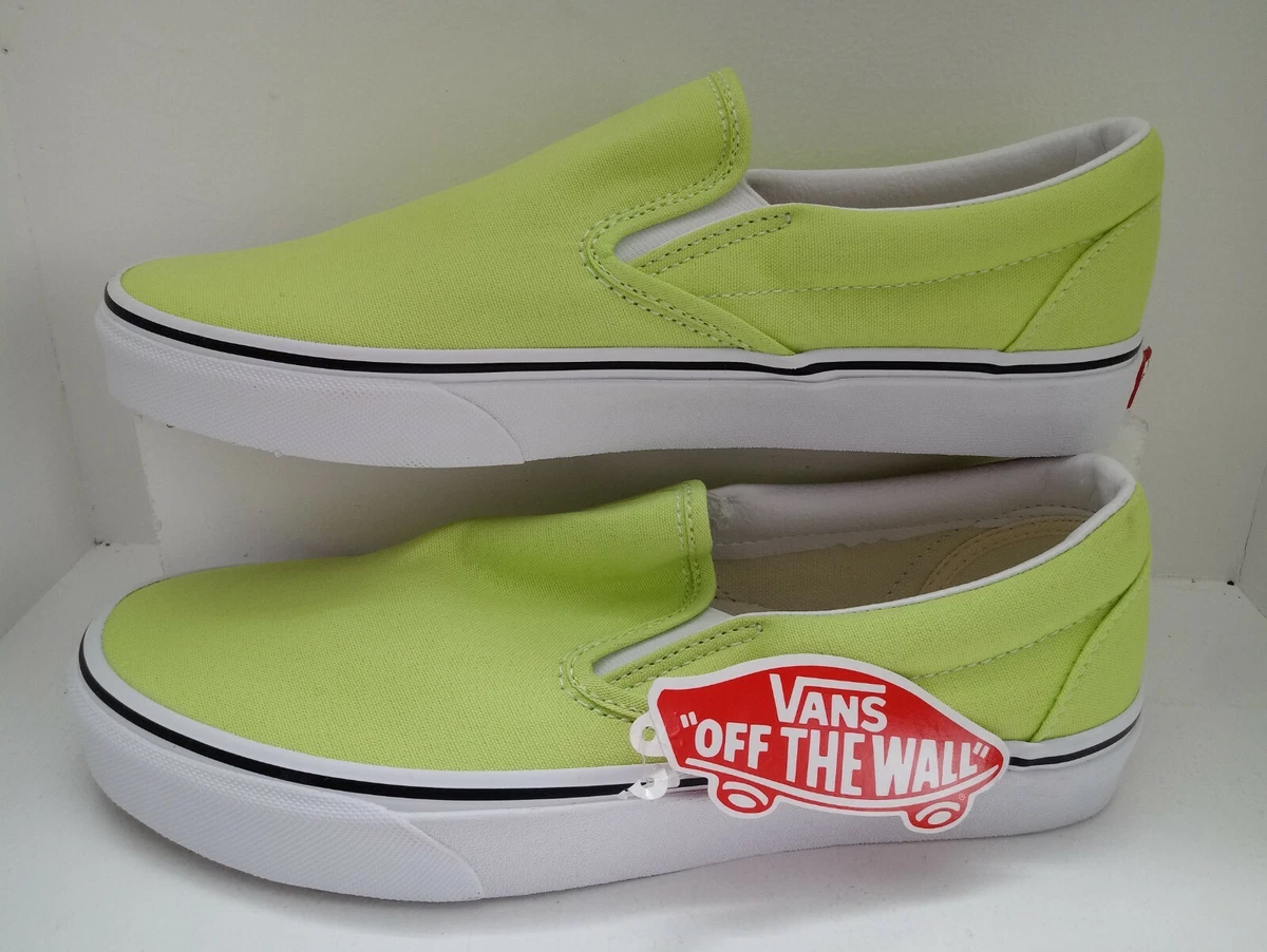 lime green slip on vans